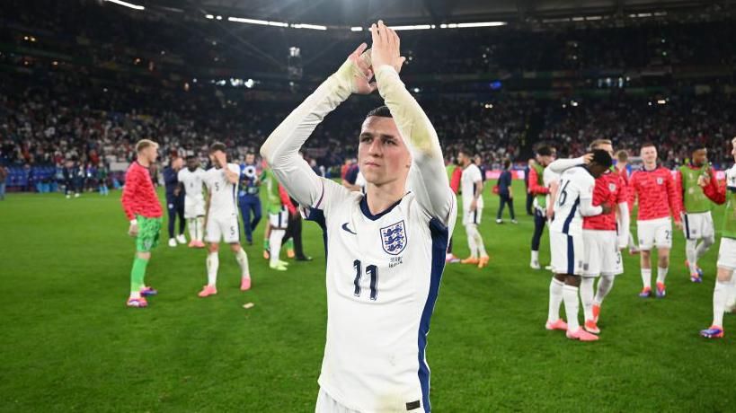 Phil Foden applauds England supporters