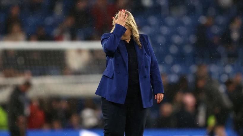 Emma Hayes in tears at full-time