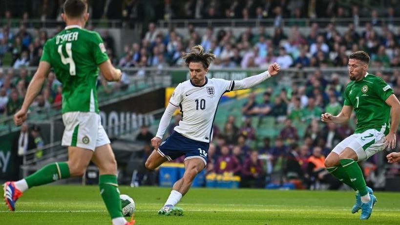 Jack Grealish scoring for England against Republic of Ireland