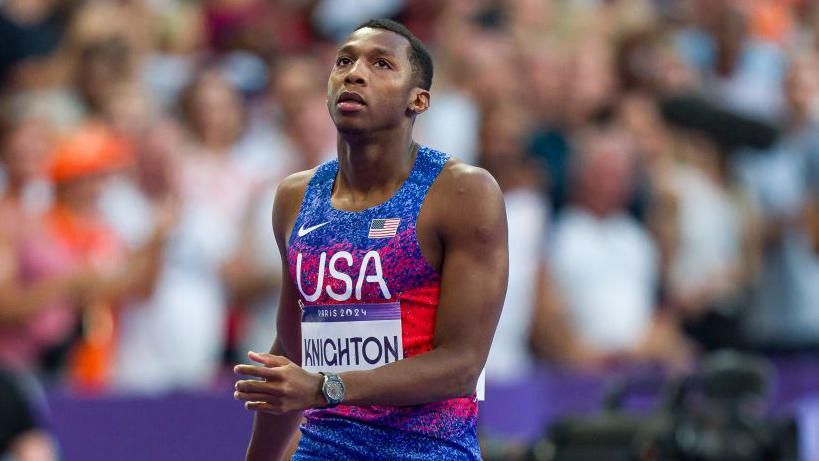 Erriyon Knighton at the Paris Games