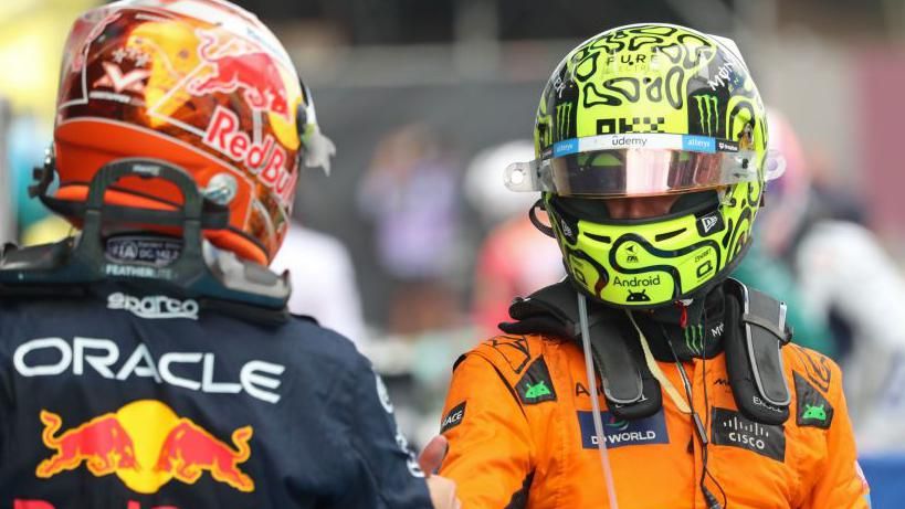 Lando Norris and Max Verstappen at the Spanish Grand Prix