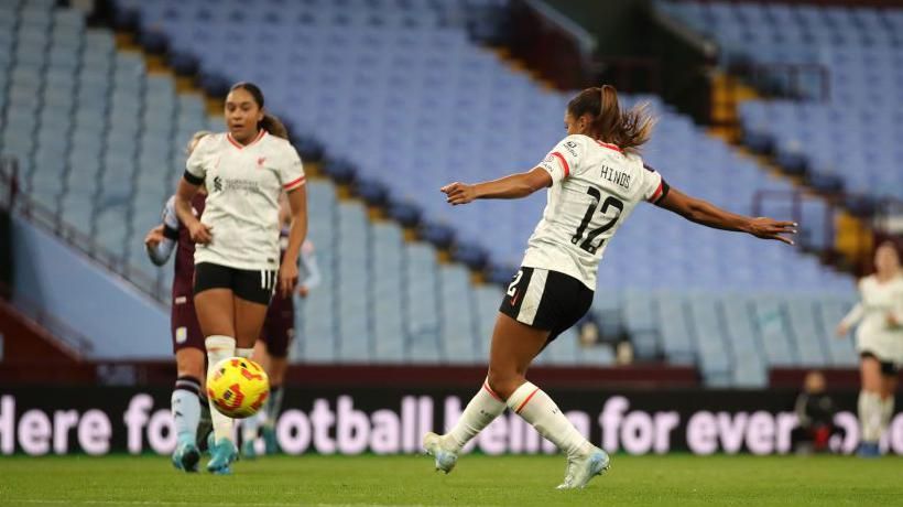 Taylor Hinds scores for Liverpool against Aston Villa