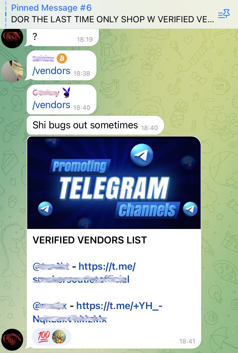 A post promoting Telegram channels