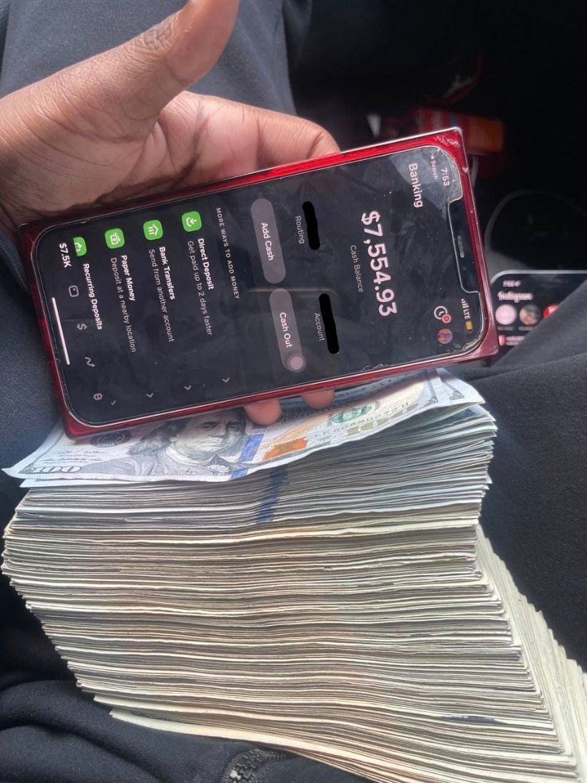 Phone and a large amount of cash