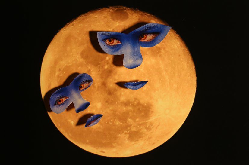 Cut out of the moon and masks