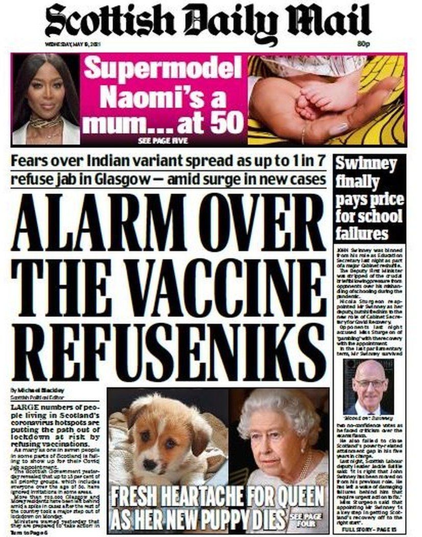 Scotland's papers: 'Life should mean life' and vaccine refuseniks - BBC News