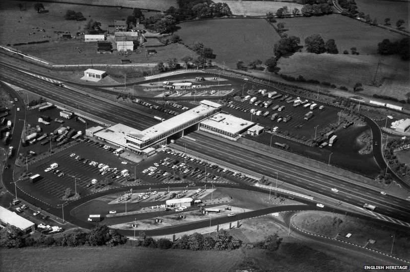 Charnock Richard services on the M6 in 1963