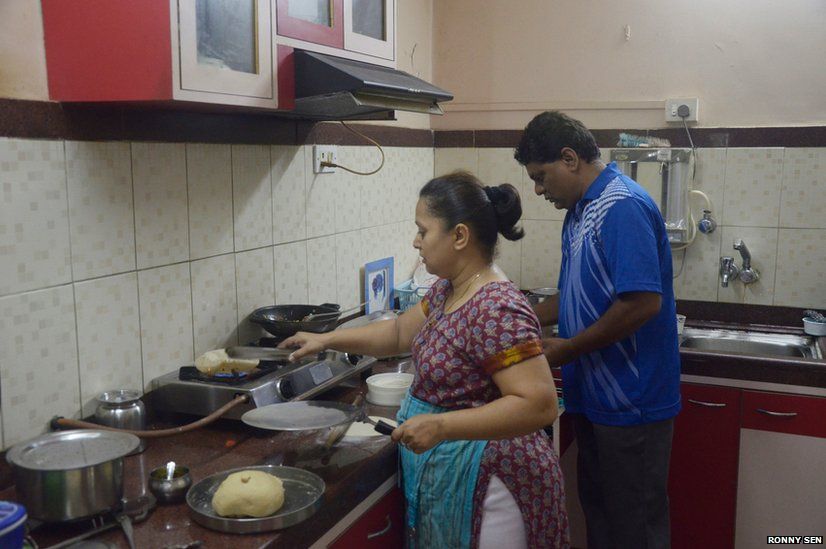 middle class indian kitchen