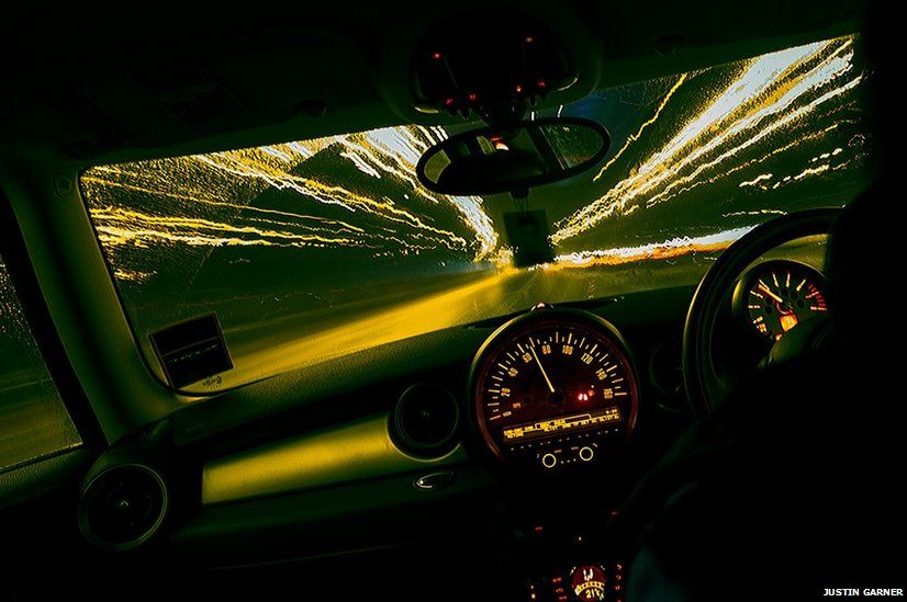 Long exposure from inside a car
