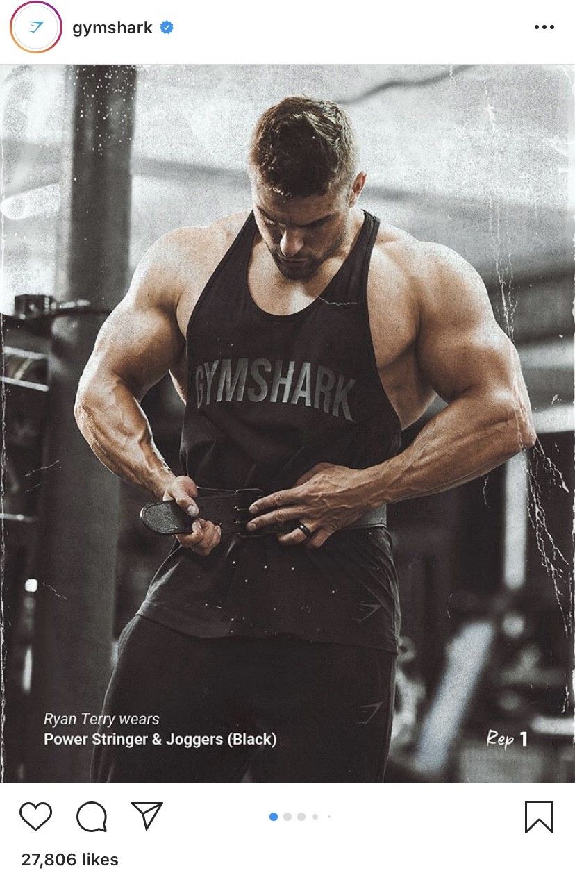 Picture of male body builder from Gymshark's Instagram