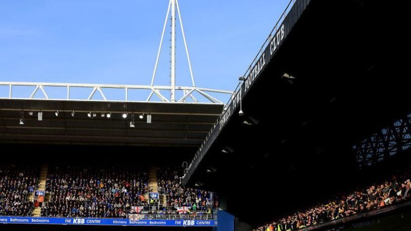 A general view of the stadium during the Emirates FA Cup Fourth Round match between Ipswich Town and Maidstone United at Portman Road on January 27, 2024 in Ipswich, England