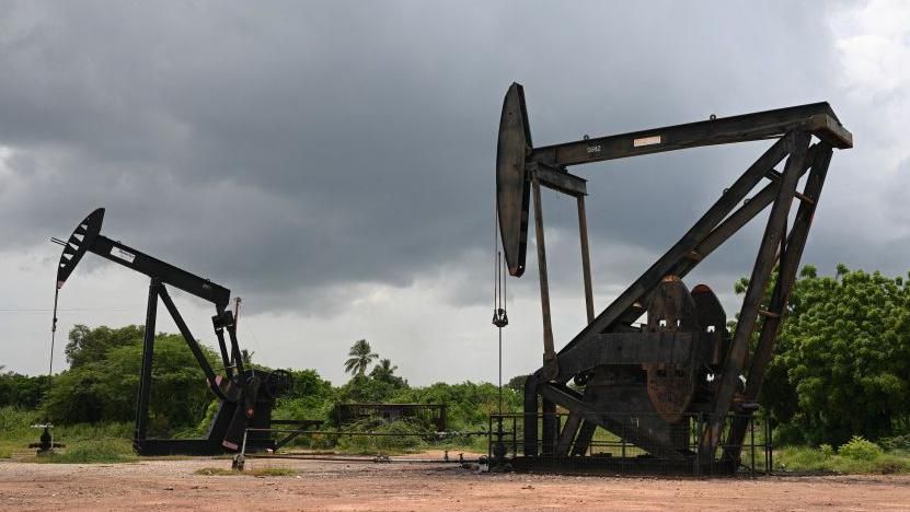 Oil pumps in Maracaibo, Venezuela, on 12 July 2024