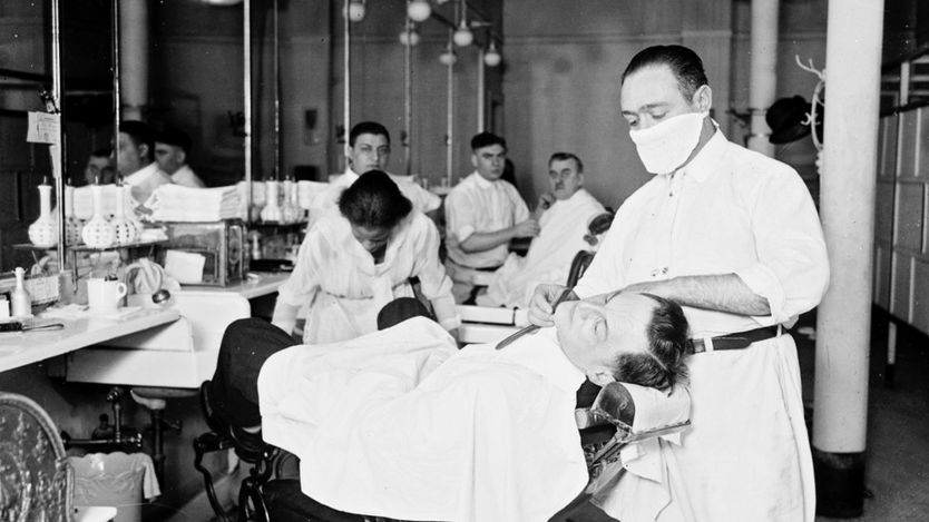 Barbería en Chicago en 1918