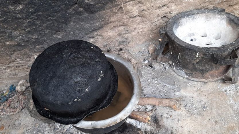 Cooking pots belonging to Peninah Bahati Kitsao in Mombasa, Kenya