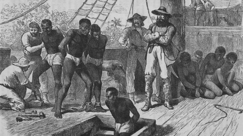 Hình vẽ 1835 mô tả buôn nô lệ