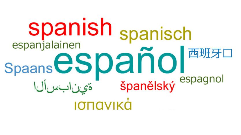 La palabra español en distintos idiomas.