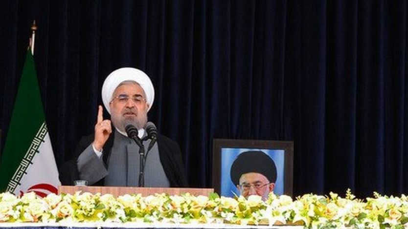 حسن روحانی گفته "آمریکا می گوید ایران امروز به ایران سال ۵۶ و اوایل ۵۷ تبدیل شود"