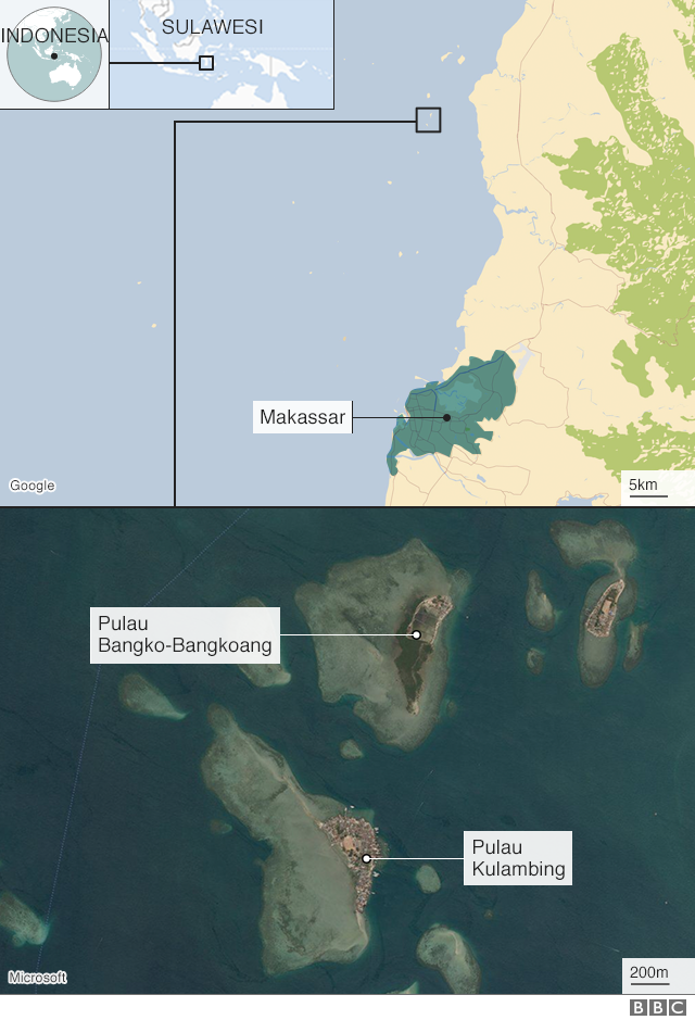 Peta Pulau Kulambing dan Pulau Bangko-Bangkoang, Kabupaten Pangkajene dan Kepulauan