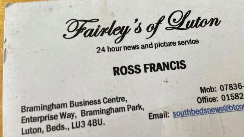 Ross Francis "Fairley's of Luton" business card