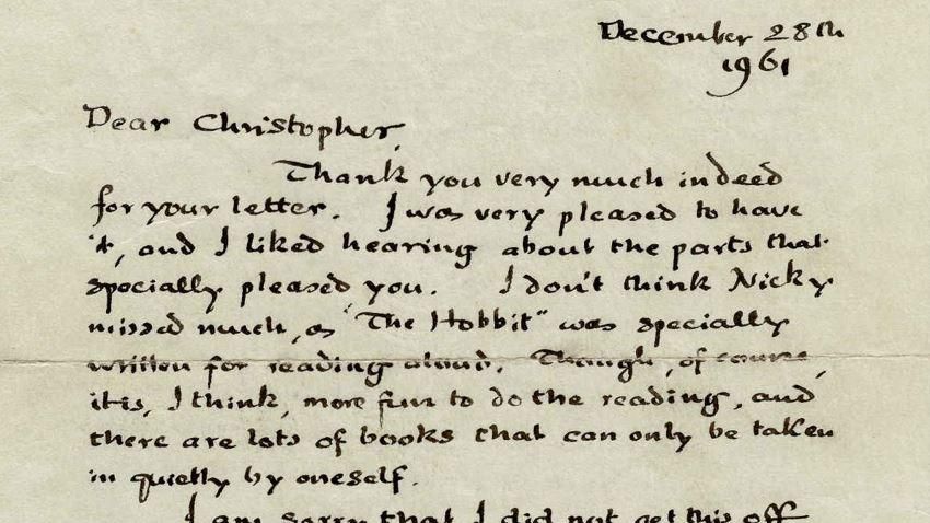 Tolkien's letter to young fan