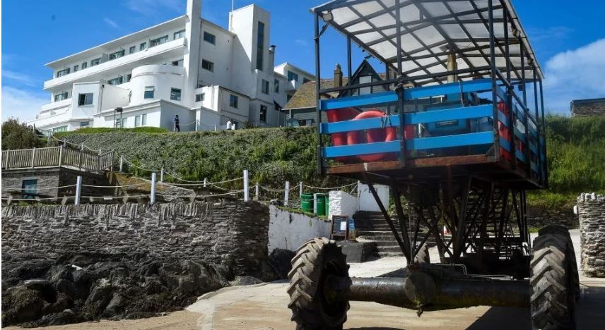 Burgh Island Hotel sea tractor