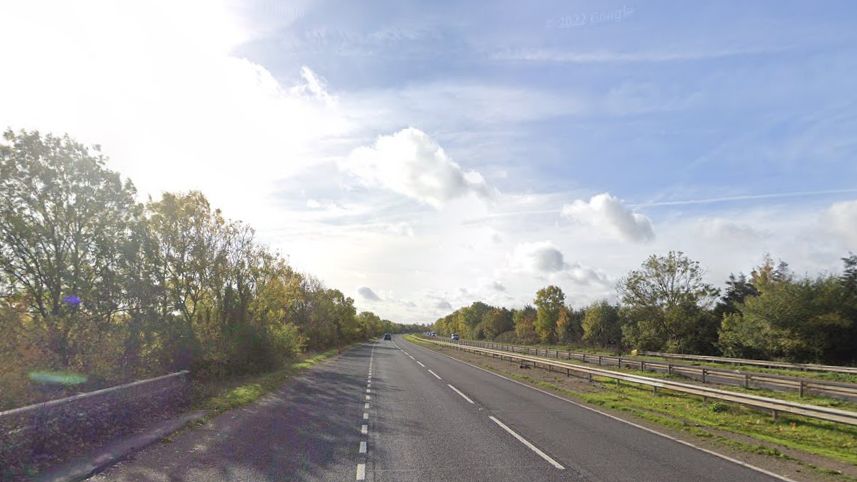 A picture of the southbound carriageway of the A10 near Great Amwell, where the crash happened