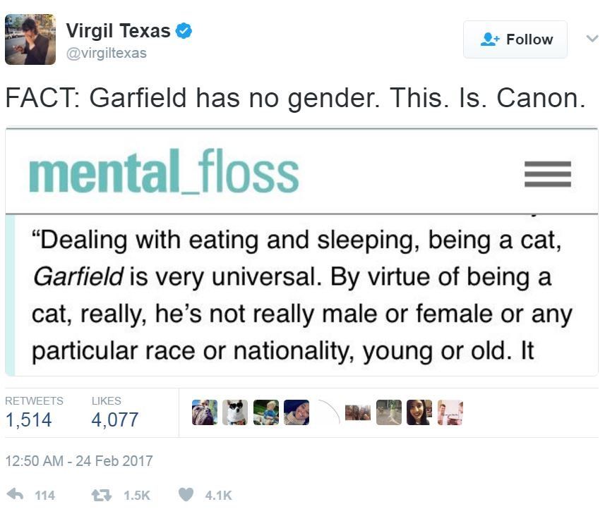 Screengrab of Twitter post by Virgil Texas