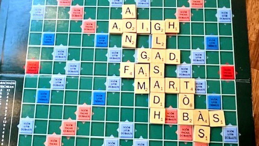 Gaelic Scrabble board
