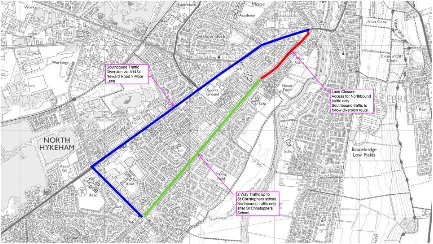 Map plan for footpath works