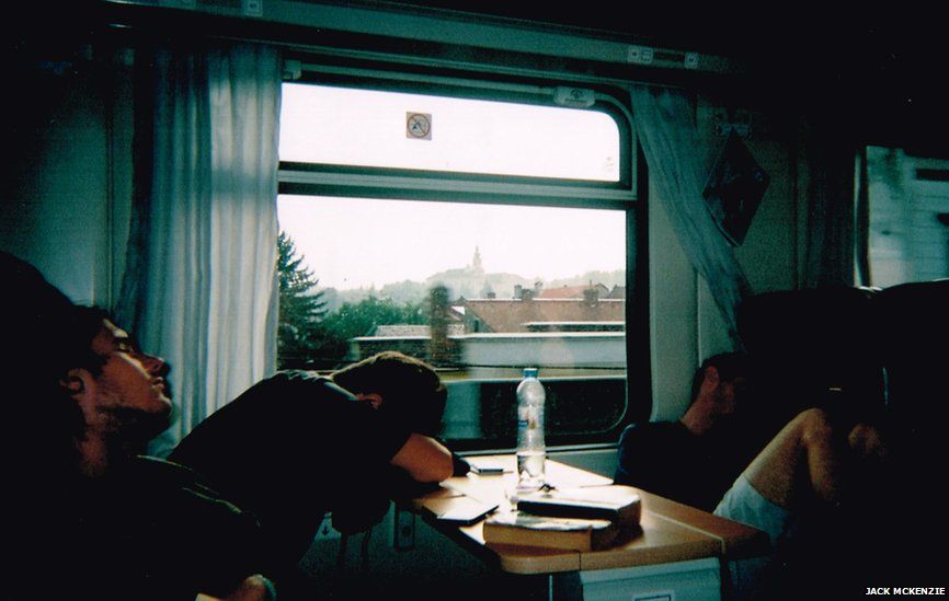 Sleeping on a train