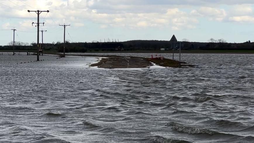 Ferry Road covered in water