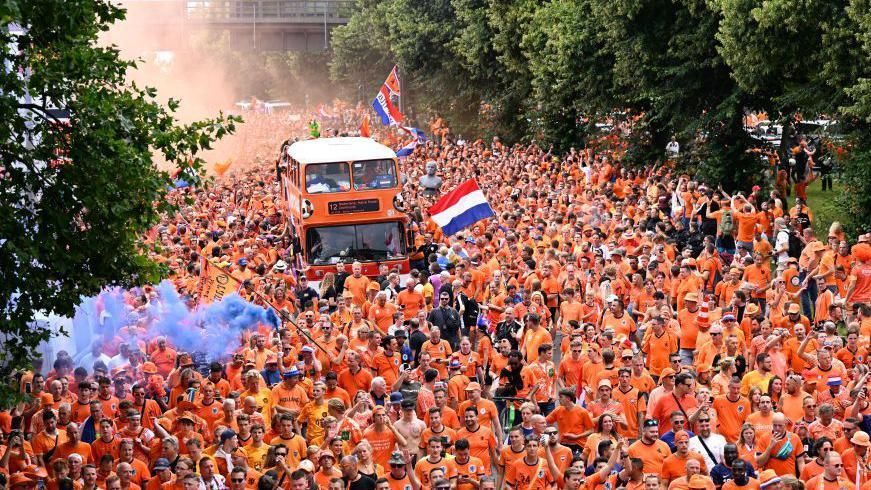 Netherlands fans march