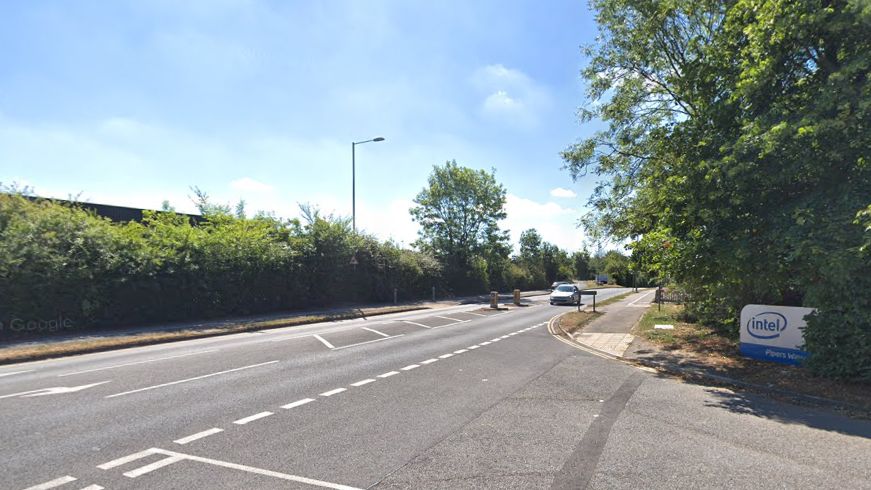 Intel building on Pipers Way in Swindon seen on Google street view