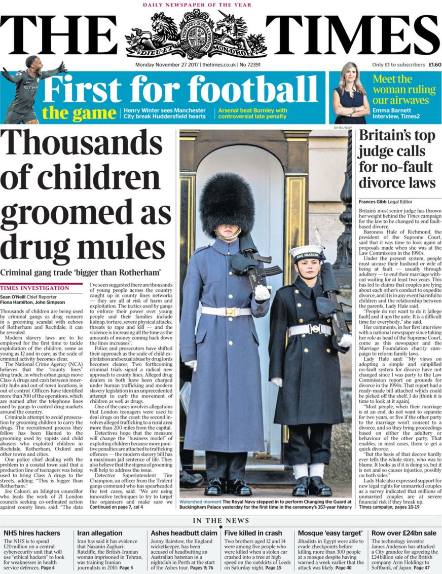 The Times front page