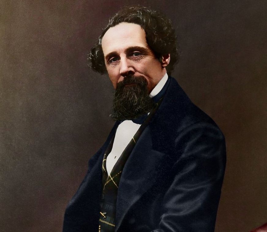 Charles Dickens colourised portrait