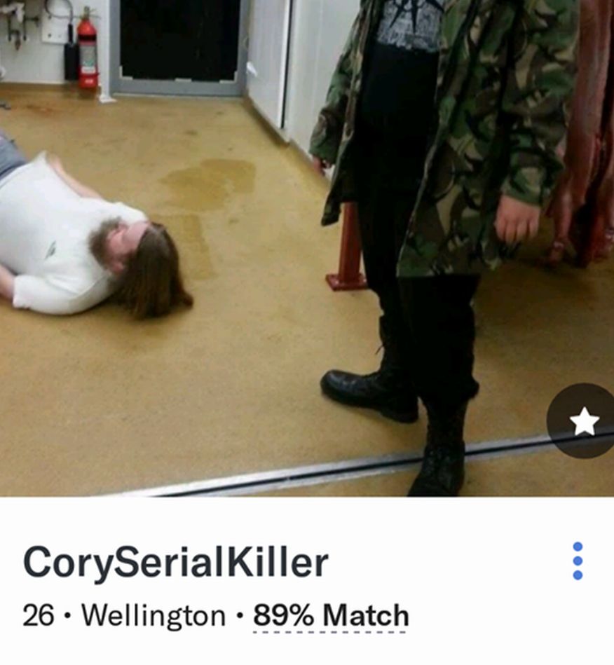 Tinder profile of "serial killer"