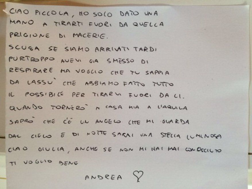 Andrea's letter to Giulia