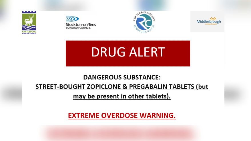A copy of the drug alert, including a red and underlined 'extreme overdose' warning