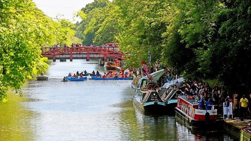 Narrowboats at Leicester's Riverside Festival
