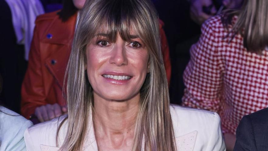 The wife of Spain's PM Begoña Gomez on the front row at Pedro del Hierro fashion show during the Mercedes Benz Fashion Week in Madrid.