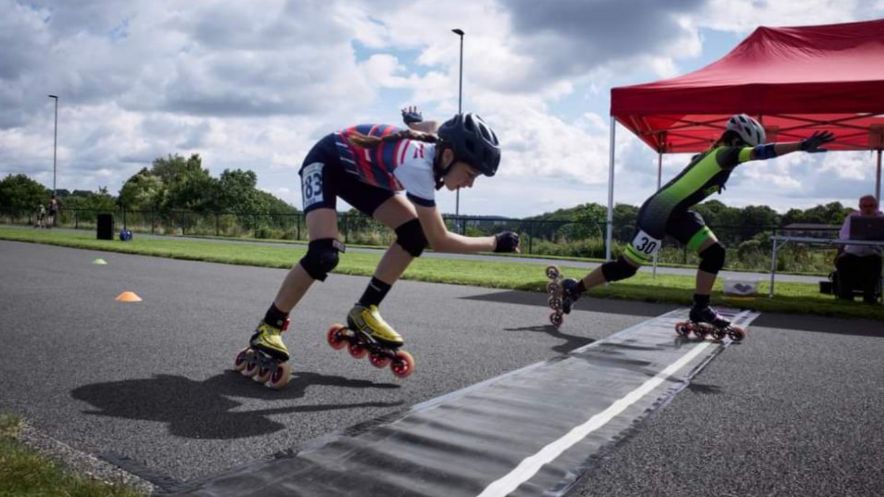 Mia taking part in a race