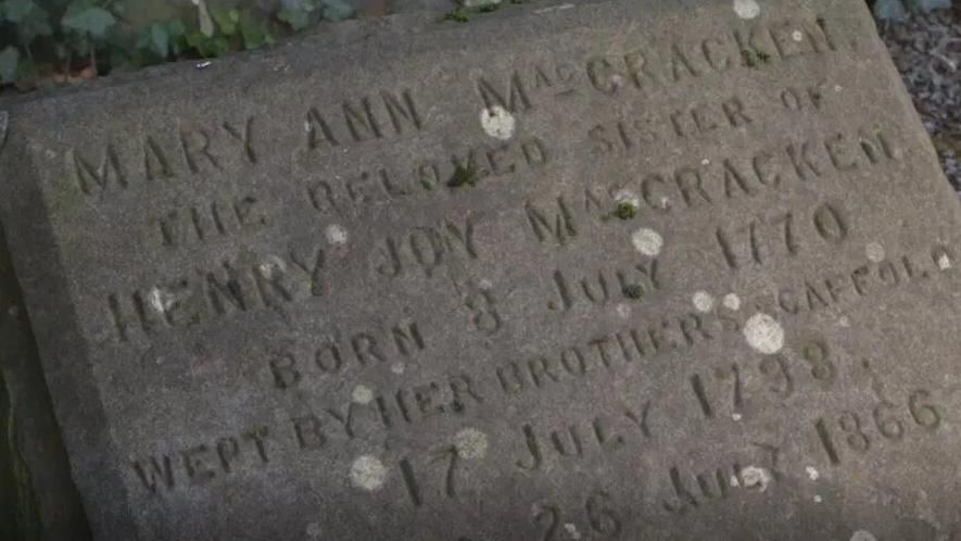 The headstone of Mary Ann McCracken