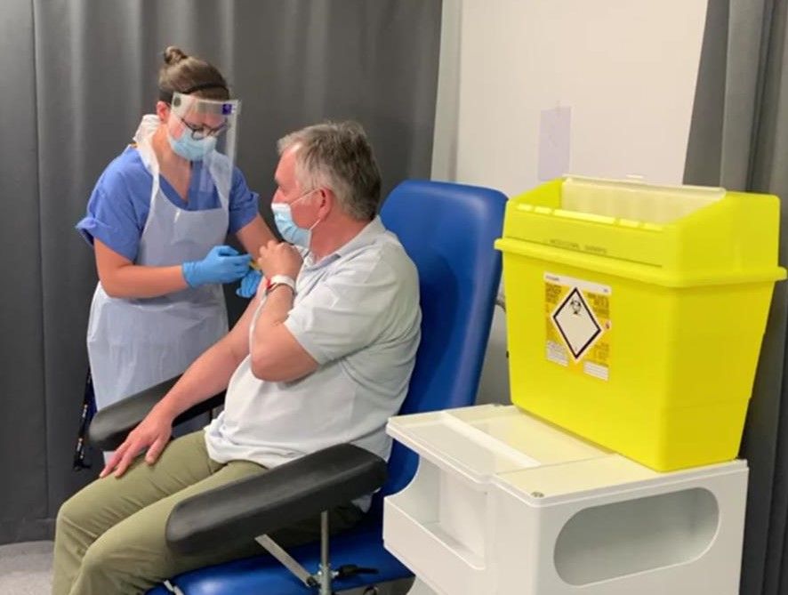 Prof Alex Brown gets a third dose of vaccine