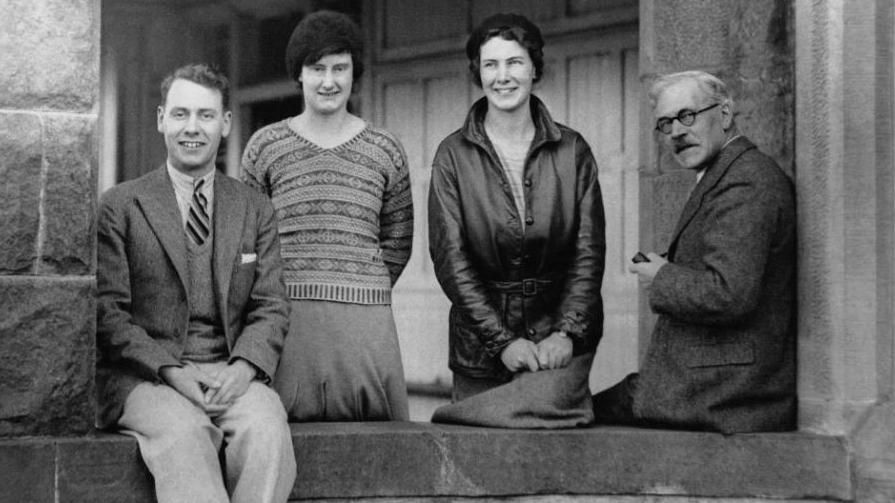 Ramsay MacDonald and his family at the house in Lossiemouth