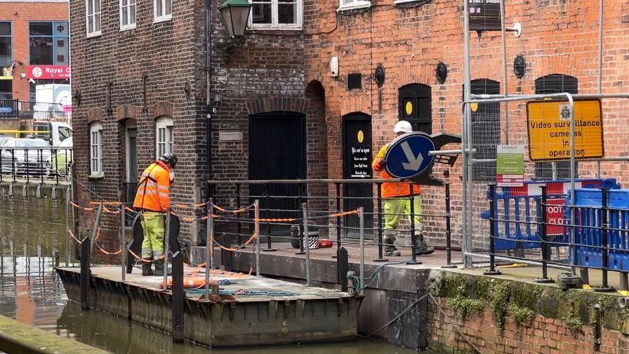 Repairs taking place on Lincoln's Glory Hole footpath