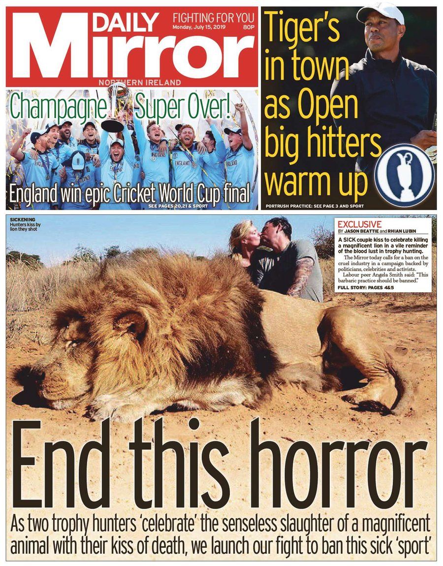 Ni Newspaper Headlines Trench Warfare And A Tiger Hits Town Bbc News