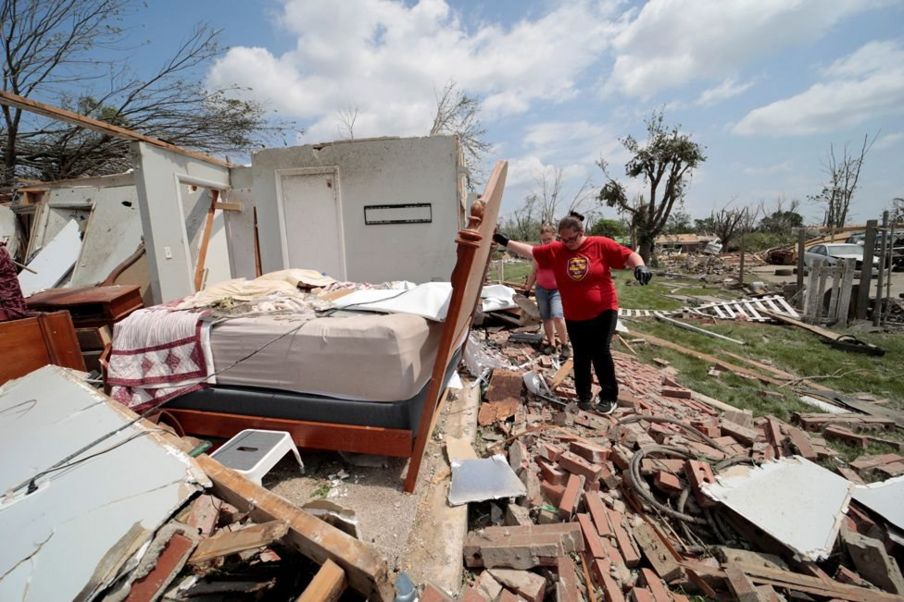 damaged house