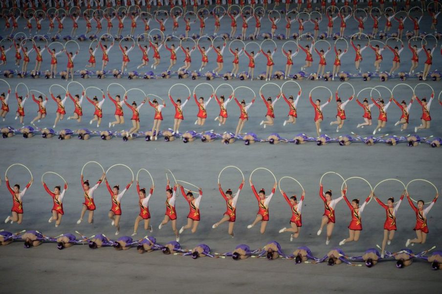 Dancers perform at the Mass Games