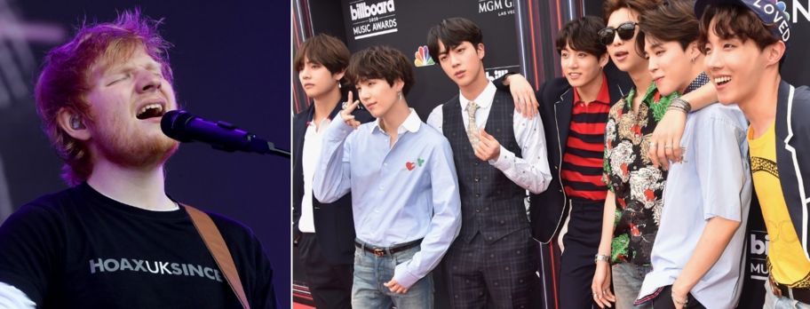 Imagini pentru ed sheeran and bts