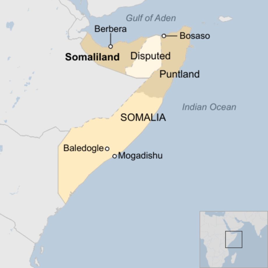 Map: A map of Somalia and Somaliland